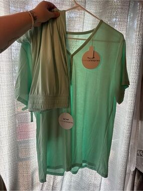 Little Sleepies Mint Green Henley Pajama Set